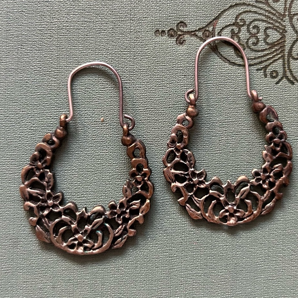 AMAZING STERLING OPEN WORK EARRINGS